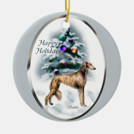 Saluki Julgran Ornaments Julgransprydnad Keramik