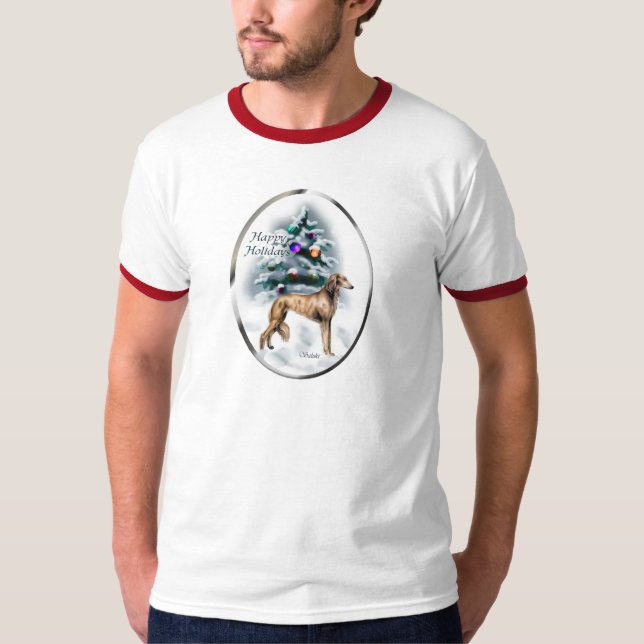 Saluki-julklappar Tee (Framsida)