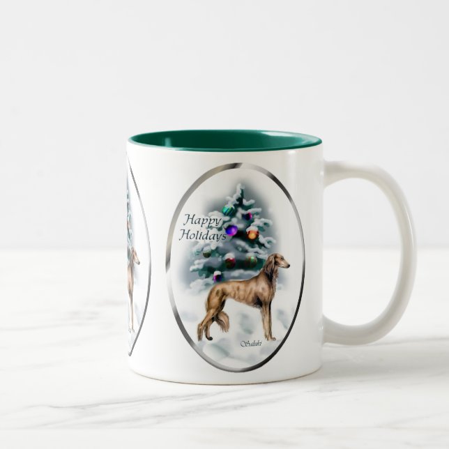 Saluki-julklappar Två-Tonad Mugg (Höger)