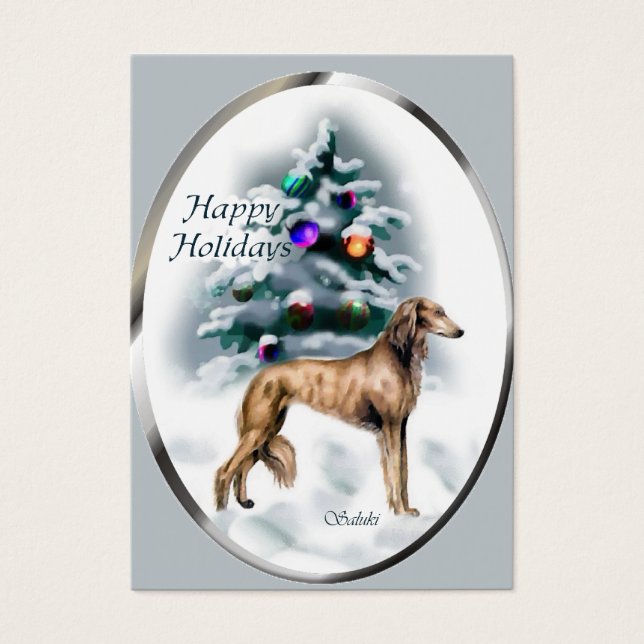 Saluki-julklappar Visitkort (Framsidan)