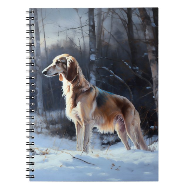 Saluki Låt det snöa jul Anteckningsbok (Framsidan)