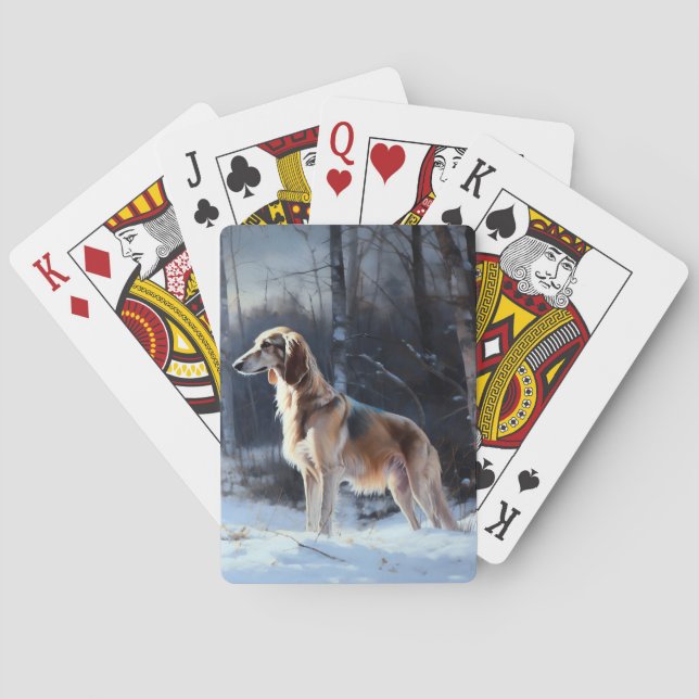Saluki Låt det snöa jul Casinokort (Baksidan)