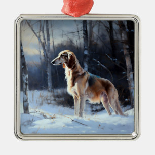 Saluki Låt det snöa jul Julgransprydnad Metall