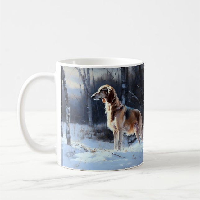Saluki Låt det snöa jul Kaffemugg (Vänster)