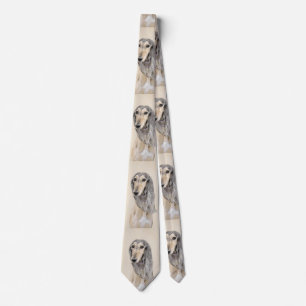 Saluki (lisma), målning - gullig original- slips