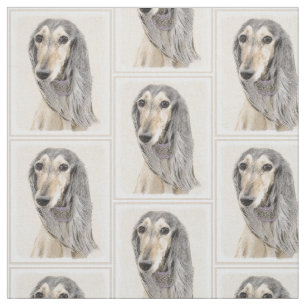 Saluki (lisma), målning - gullig original- tyg