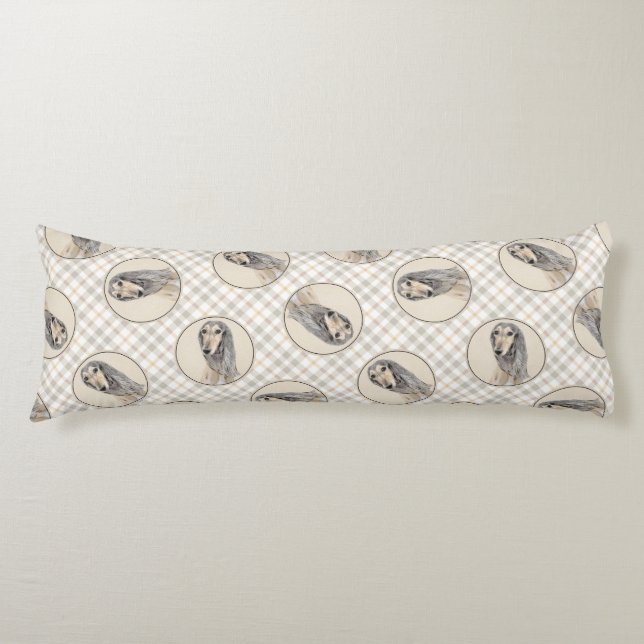 Saluki Painting Fawn Sable Cute Original Hund Art Kroppskudde (Framsidan)