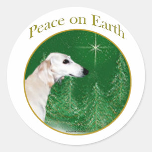 Saluki Peace Runt Klistermärke