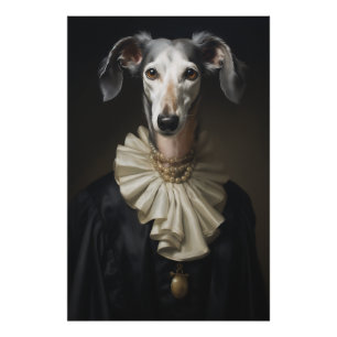 Saluki Porträtt Pearls och Collar Fototryck