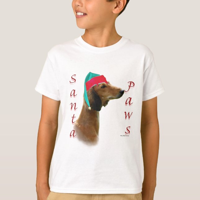 Saluki Santa Tassar T Shirt (Framsida)