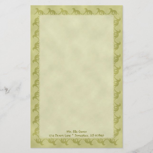 Saluki Silhouette Brevpapper (Framsida)