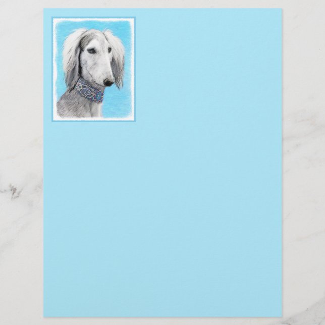 Saluki (Silver) - Färgning - Konst av rent Hund (Framsida)