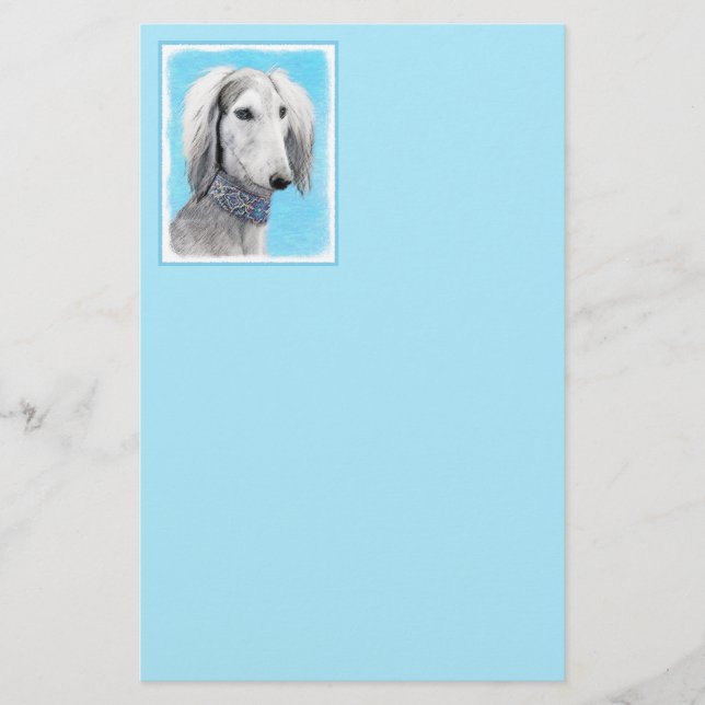 Saluki (Silver) - Färgning - Konst av rent Hund (Framsida)