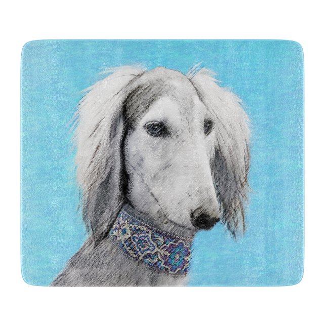 Saluki (Silver) - Färgning - Konst av rent Hund (Framsidan)