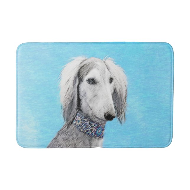 Saluki (Silver) - Färgning - Konst av rent Hund Badrumsmatta (Framsidan)