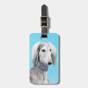 Saluki (Silver) - Färgning - Konst av rent Hund Bagagebricka
