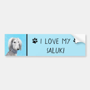 Saluki (Silver) - Färgning - Konst av rent Hund Bildekal
