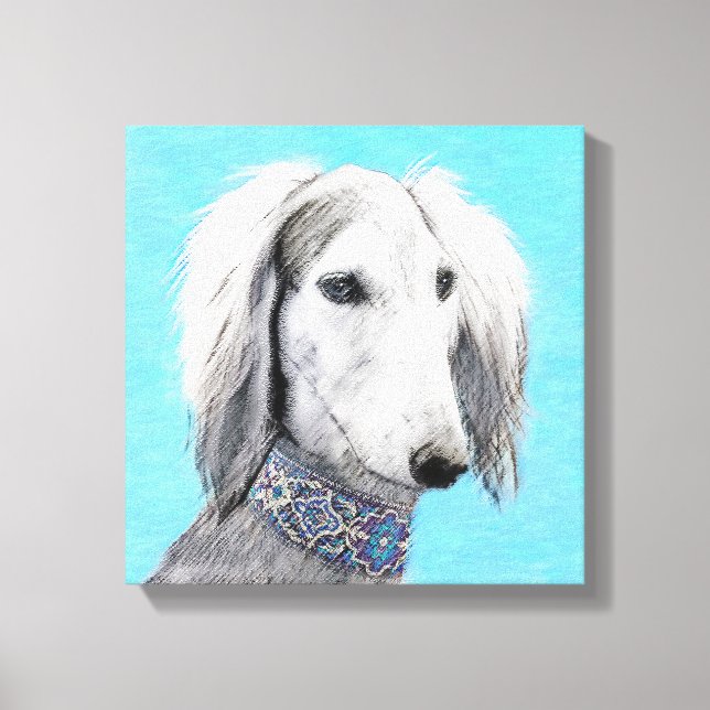 Saluki (Silver) - Färgning - Konst av rent Hund Canvastryck (Framsida)