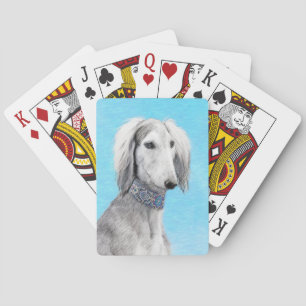 Saluki (Silver) - Färgning - Konst av rent Hund Casinokort