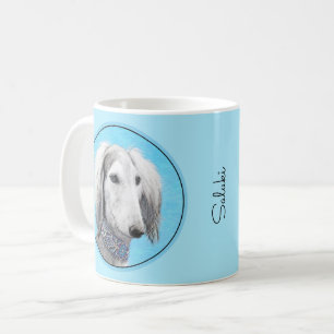 Saluki (Silver) - Färgning - Konst av rent Hund Kaffemugg