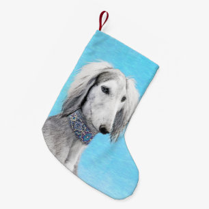 Saluki (Silver) - Färgning - Konst av rent Hund Liten Julstrumpa