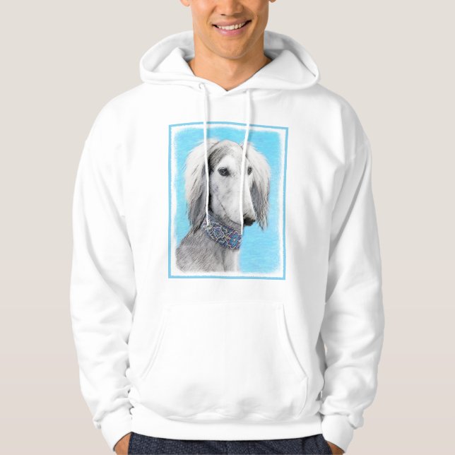 Saluki (Silver) - Färgning - Konst av rent Hund Munkjacka (Framsida)