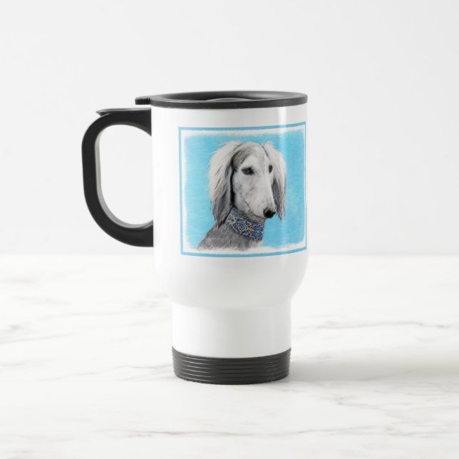 Saluki (Silver) - Färgning - Konst av rent Hund Resemugg (Vänster)