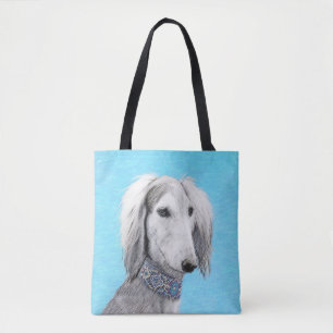Saluki (Silver) - Färgning - Konst av rent Hund Tygkasse