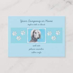 Saluki (Silver) - Färgning - Konst av rent Hund Visitkort