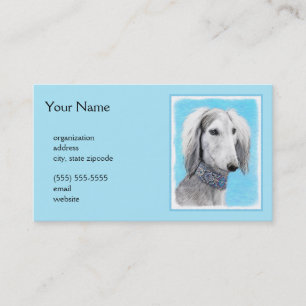 Saluki (Silver) - Färgning - Konst av rent Hund Visitkort