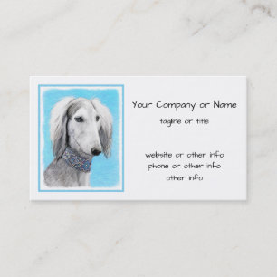 Saluki (Silver) - Färgning - Konst av rent Hund Visitkort