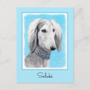 Saluki (Silver) - Färgning - Konst av rent Hund Vykort
