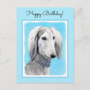 Saluki (Silver) - Färgning - Konst av rent Hund Vykort
