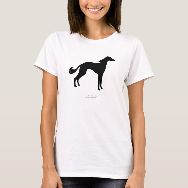 Saluki T-tröja (den svart silhouetten) Tröja (Framsida)