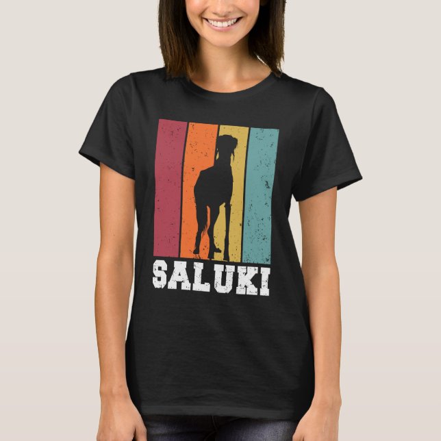 Saluki Vintage  2 T Shirt (Framsida)