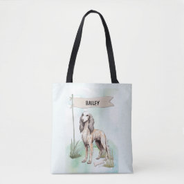 Saluki Watercolor Personalized Dog Tygkasse