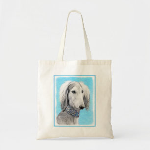 Salukmålning (Silver) - Cute Original Hund Tygkasse