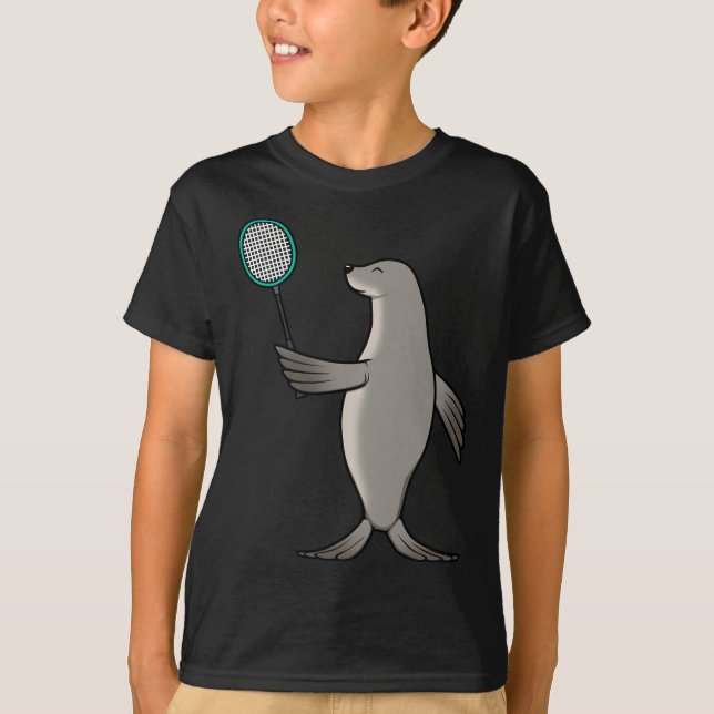 Säluppspelning Badminton Hob T Shirt (Framsida)