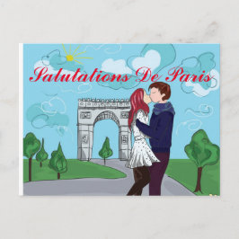 SALUTATIONS DE PARIS FRANSK VYKORT