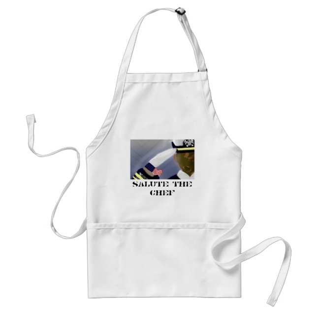 Salute Chef (Veterans White Standard Apron) Förkläde (Framsidan)