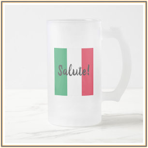 Salute Frosted Beer Mugg på italienska Flagga