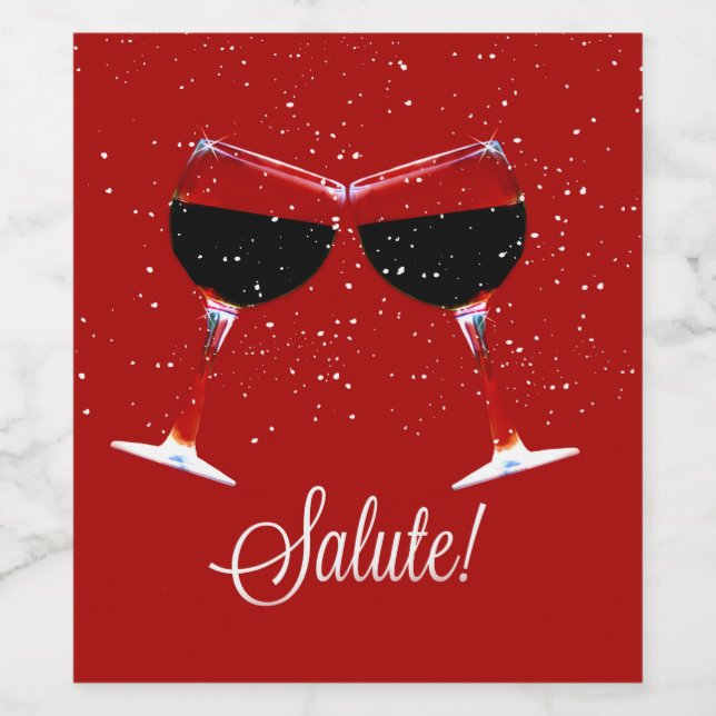 Salute! Helgdag Vin-etikett Vinflaska Etikett (Singel etikett)
