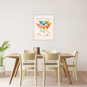 Salute, Pace, e Lunga Vita Vintage Martini Glasses Canvastryck