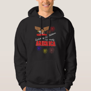 Salute till alla nationer till minne av den 4 juli hoodie