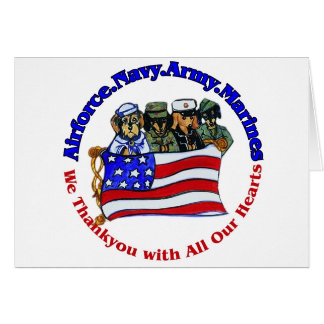 Salute till trupperna hälsningskort (Framsidan Horizontal)