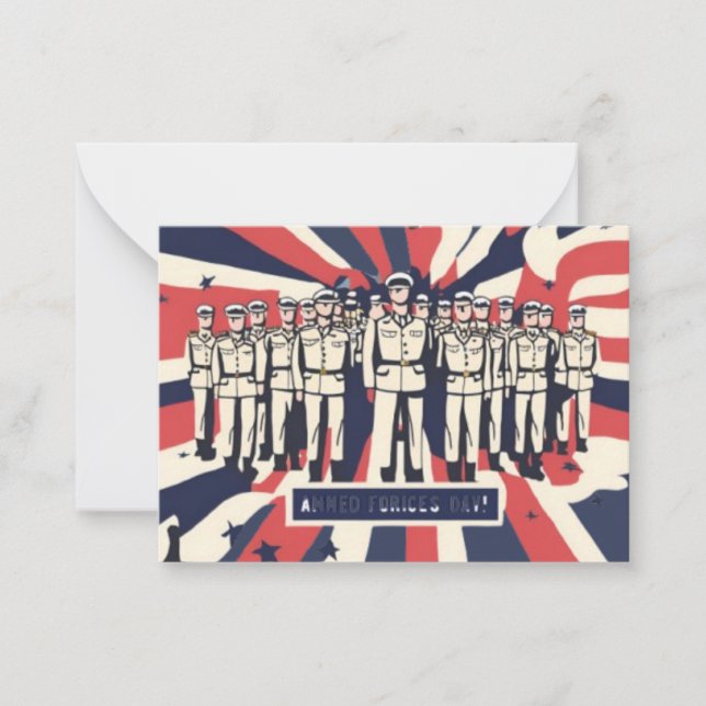 "Salute to Service: Lycklig väpnade styrkors dag"  Anteckningskort (Framsida)
