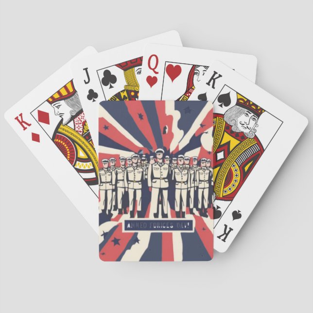 "Salute to Service: Lycklig väpnade styrkors dag"  Casinokort (Baksidan)