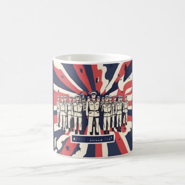 "Salute to Service: Lycklig väpnade styrkors dag"  Kaffemugg (Center)