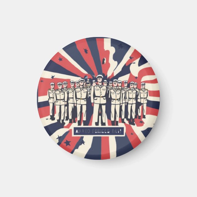 "Salute to Service: Lycklig väpnade styrkors dag"  Magnet (Framsidan)