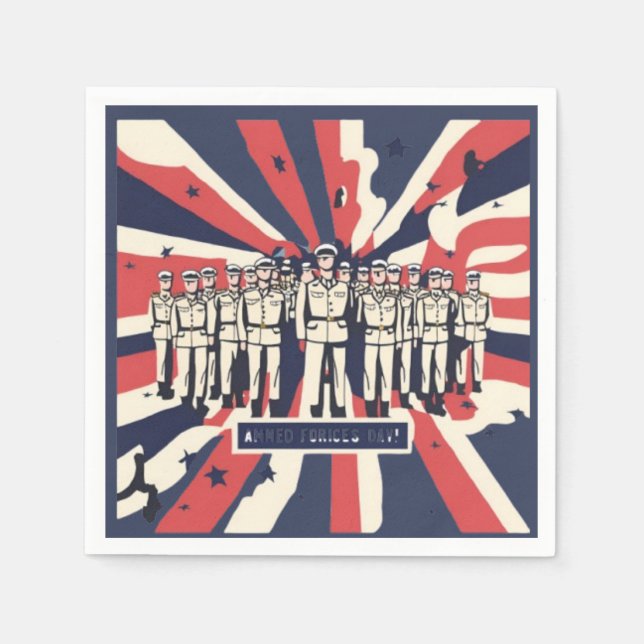 "Salute to Service: Lycklig väpnade styrkors dag"  Pappersservett (Framsidan)